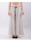 pantalone a palazzo in lino con cintura