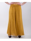 Pantalone a Zampa Lino con Elastico in Vita