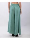 Pantalone a Zampa Lino con Elastico in Vita