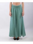 Pantalone a Zampa Lino con Elastico in Vita
