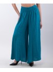 Pantalone a Zampa Lino con Elastico in Vita