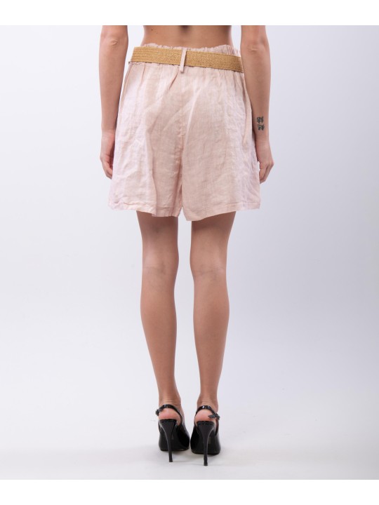 shorts di lino con cintura