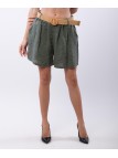 shorts di lino con cintura