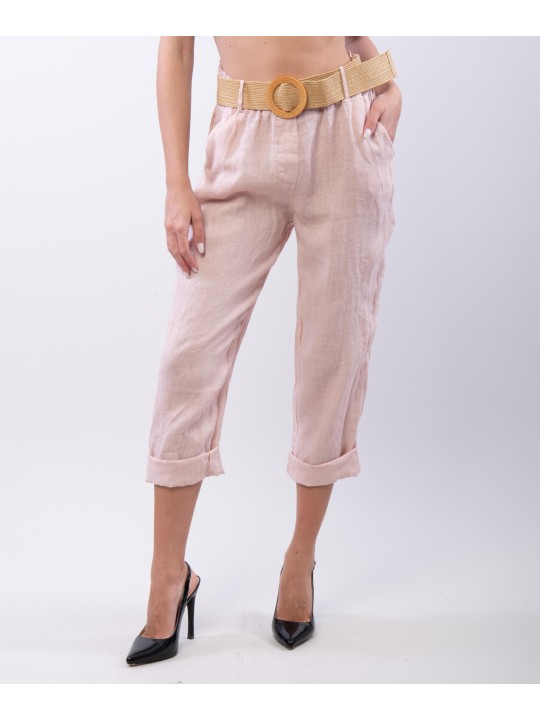 Pantalone lino con cintura