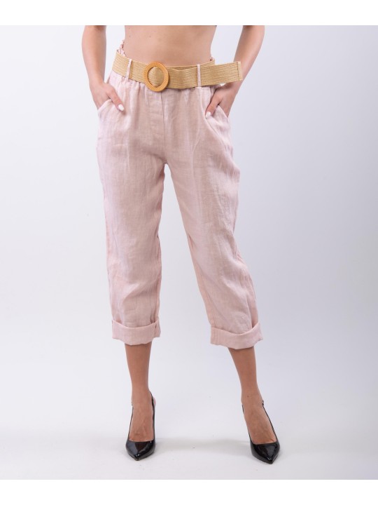 Pantalone lino con cintura