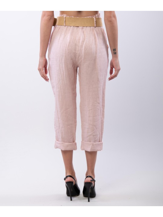 Pantalone lino con cintura