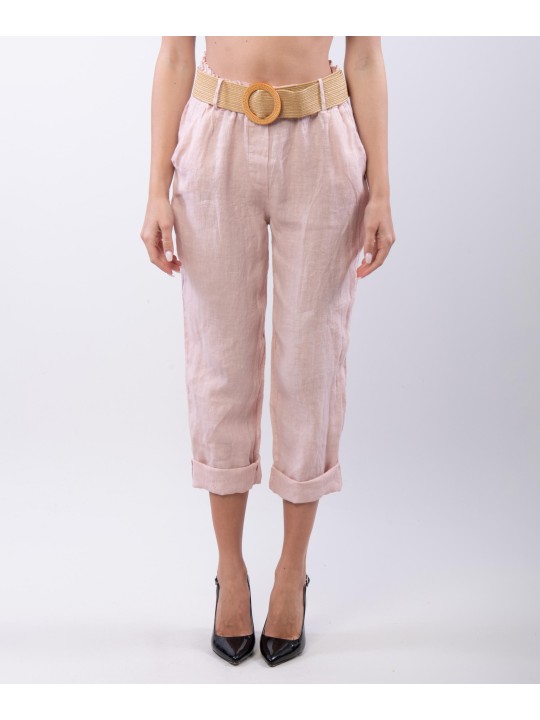 Pantalone lino con cintura