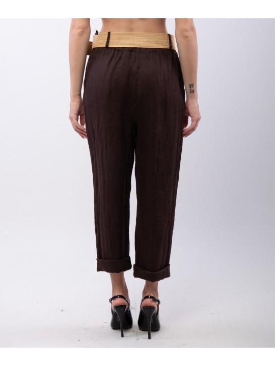 Pantalone lino con cintura