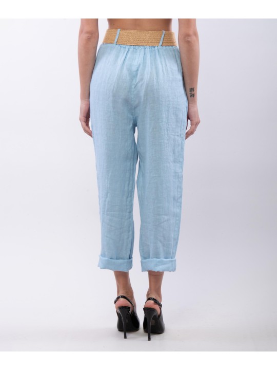 Pantalone lino con cintura