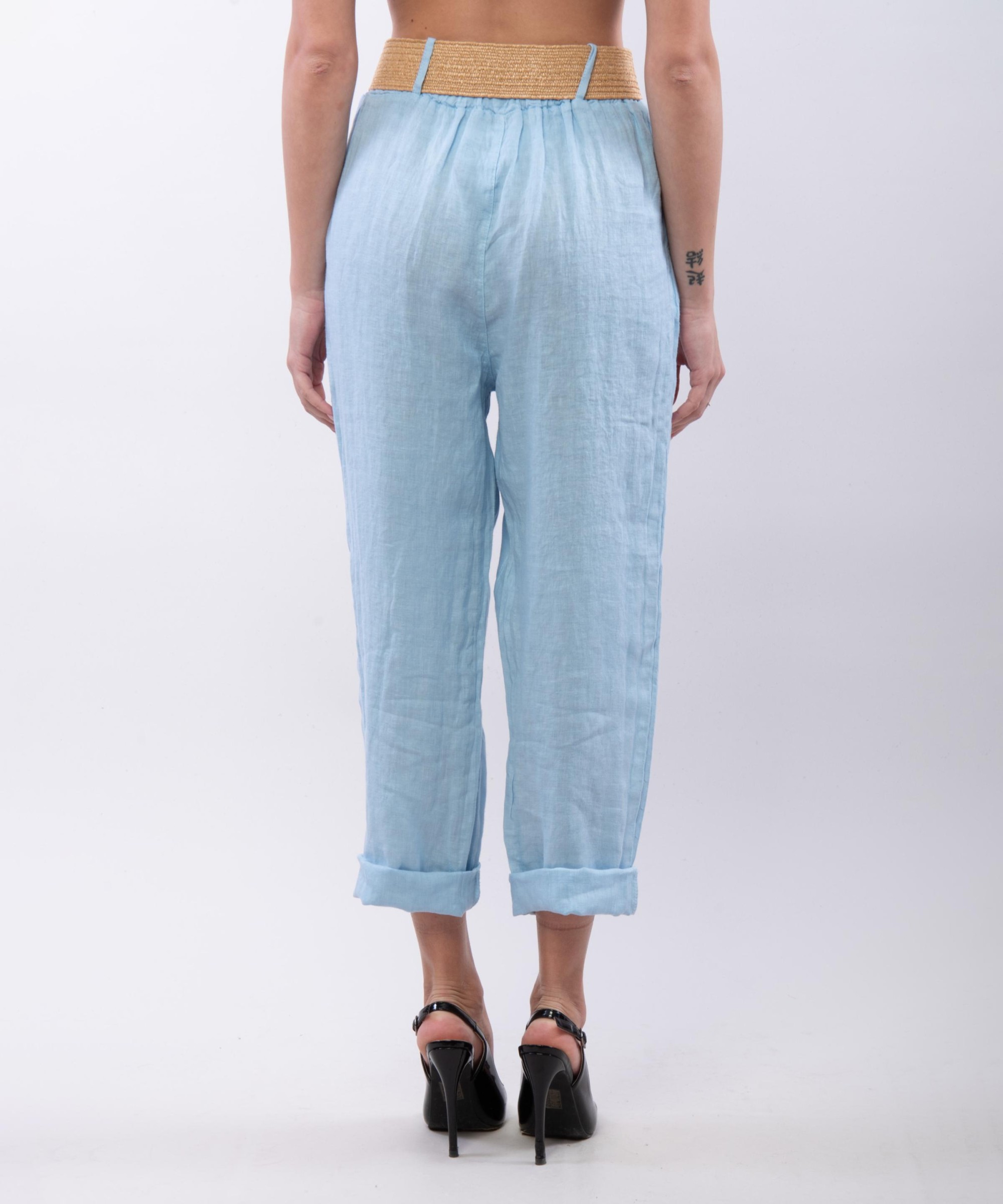 Pantalone lino con cintura