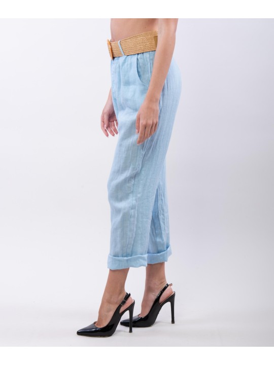 Pantalone lino con cintura