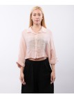 Camicia crop in lino