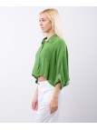 Camicia crop in lino