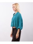 Camicia crop in lino