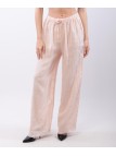 Pantalone palazzo con frange sotto in lino