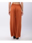 Pantalone palazzo con frange sotto in lino