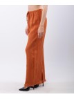Pantalone palazzo con frange sotto in lino
