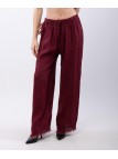 Pantalone palazzo con frange sotto in lino