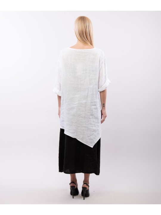 Top Lino Oversize con Ricamo
