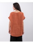 Top Lino V con Bottone