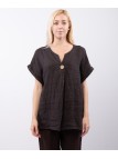 Top Lino V con Bottone