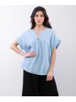 Top Lino V con Bottone