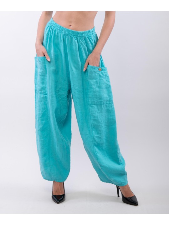 Pantalone Lino a Palloncino con tasche