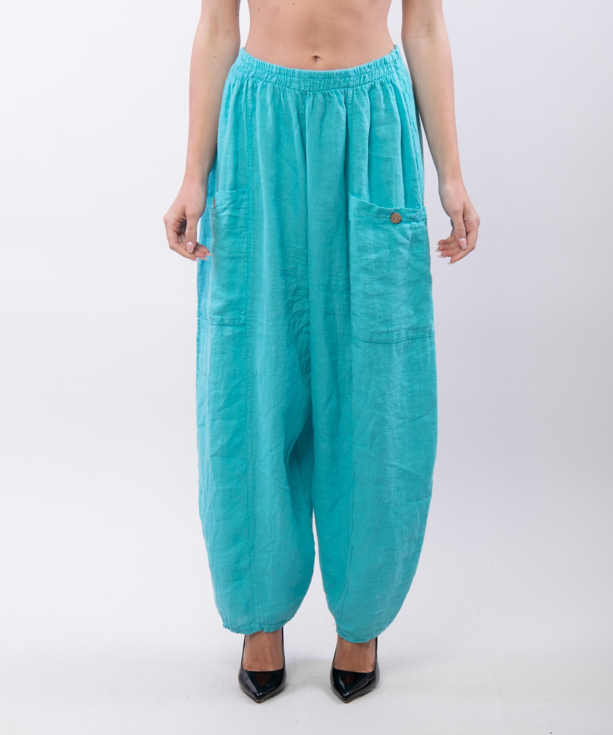 Pantalone Lino a Palloncino con tasche