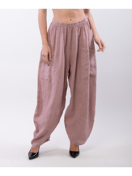 Pantalone Lino a Palloncino con tasche