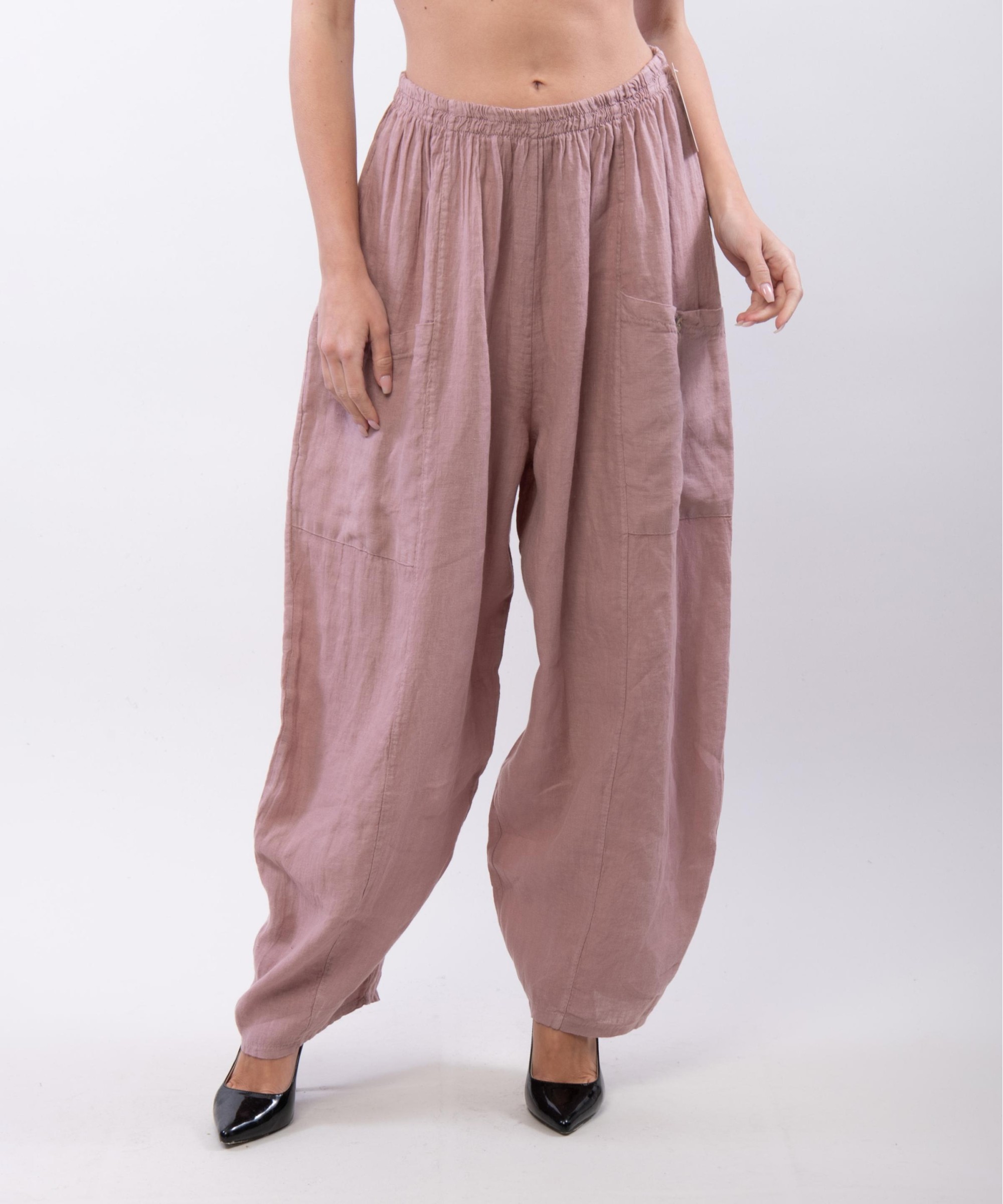 Pantalone Lino a Palloncino con tasche