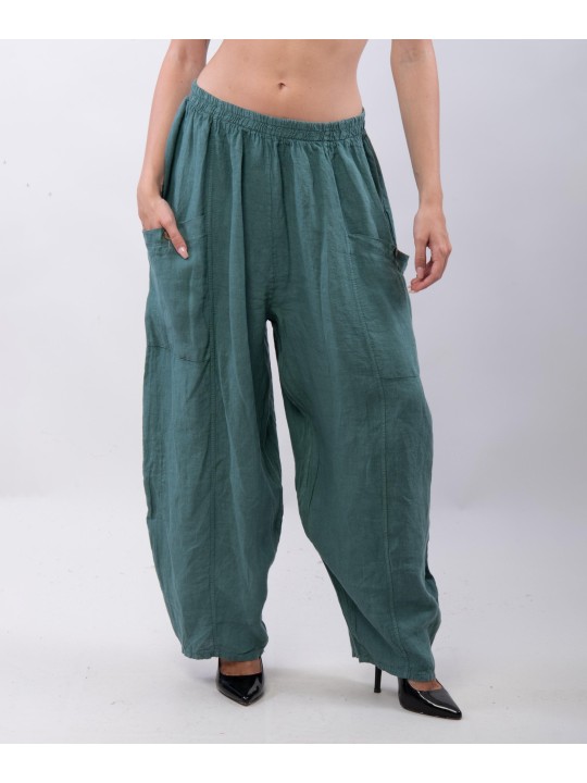 Pantalone Lino a Palloncino con tasche