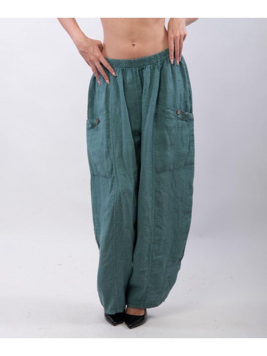 Pantalone Lino a Palloncino con tasche