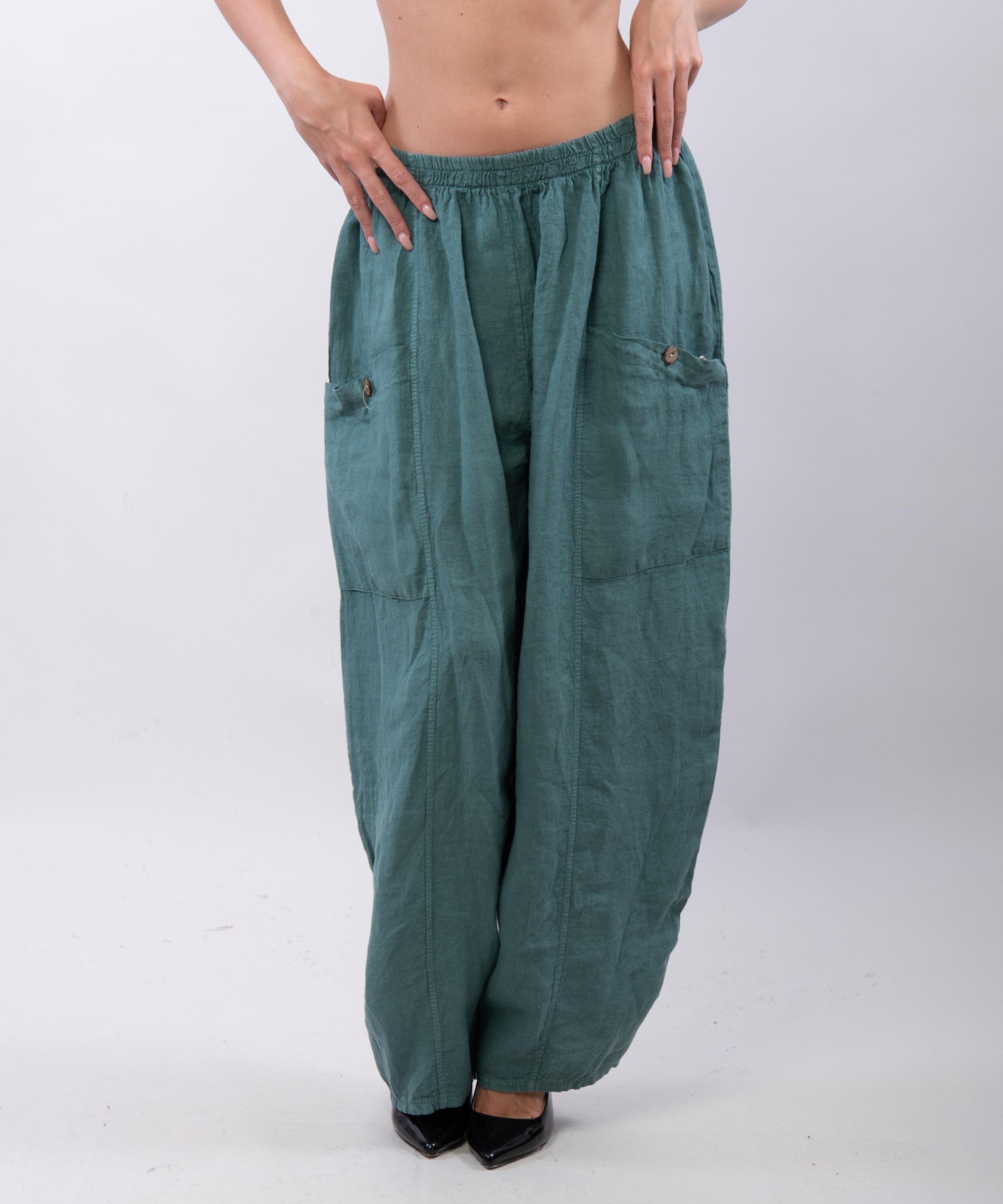 Pantalone Lino a Palloncino con tasche
