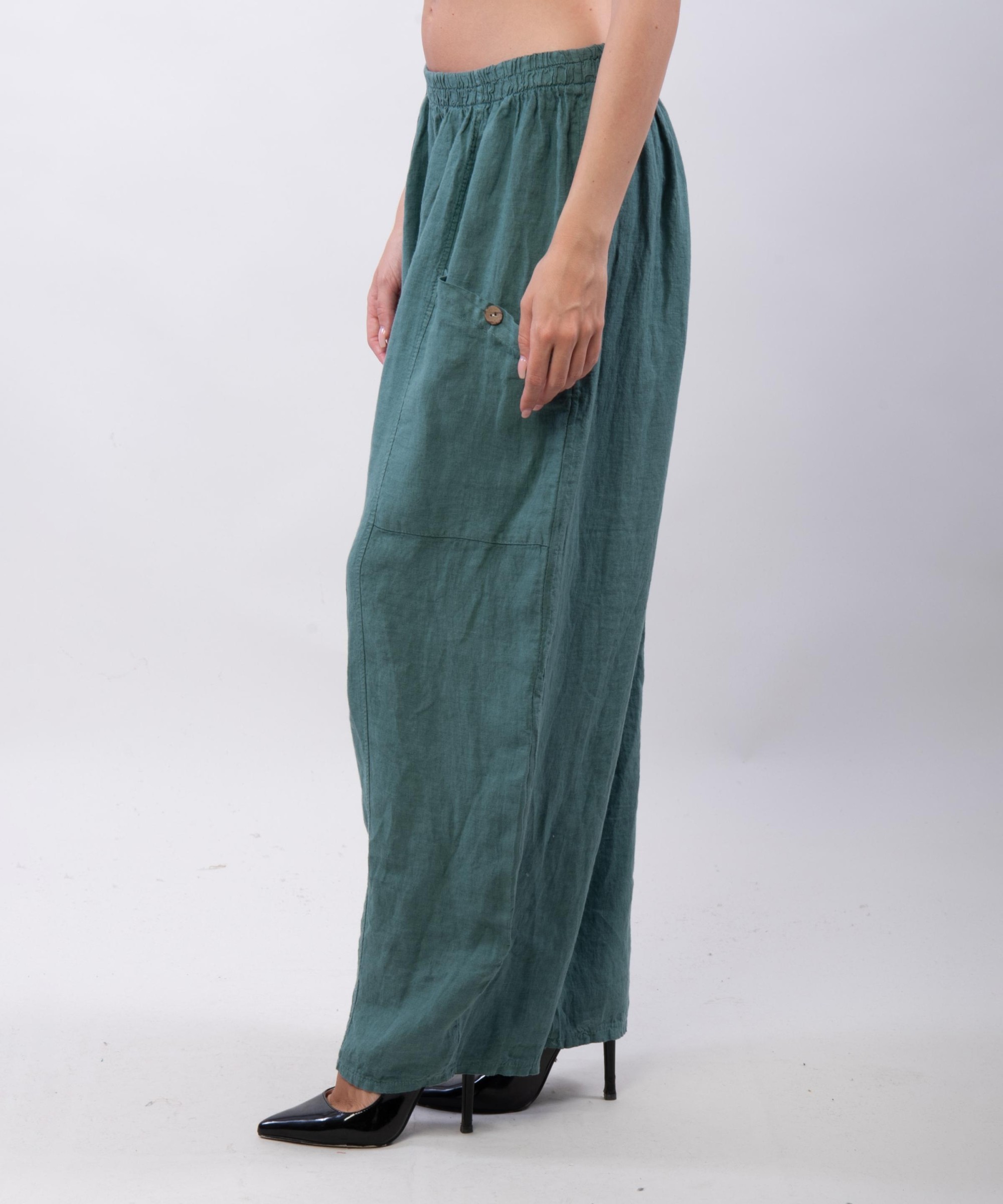 Pantalone Lino a Palloncino con tasche