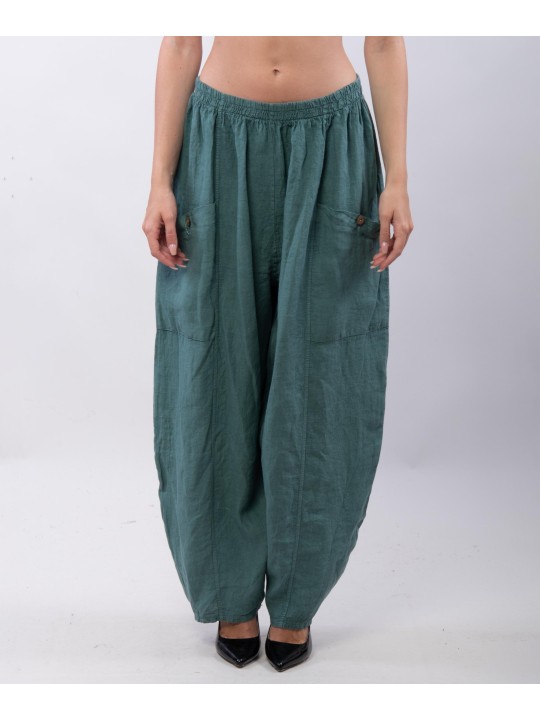 Pantalone Lino a Palloncino con tasche