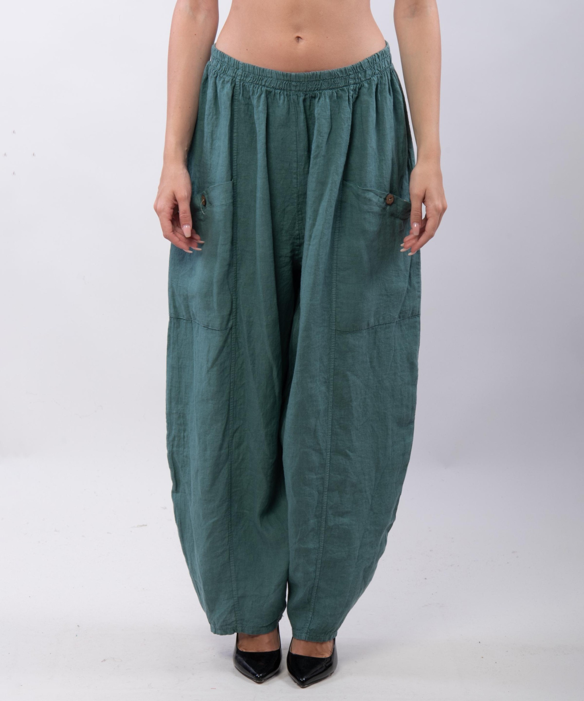Pantalone Lino a Palloncino con tasche