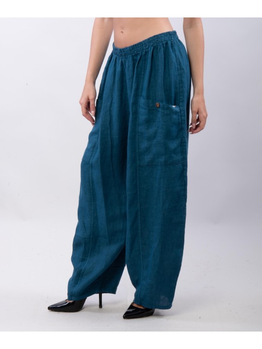 Pantalone Lino a Palloncino con tasche