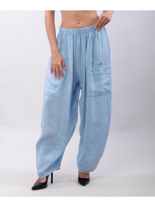 Pantalone Lino a Palloncino con tasche