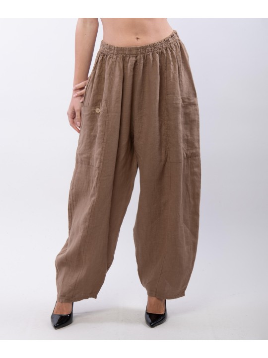 Pantalone Lino a Palloncino con tasche