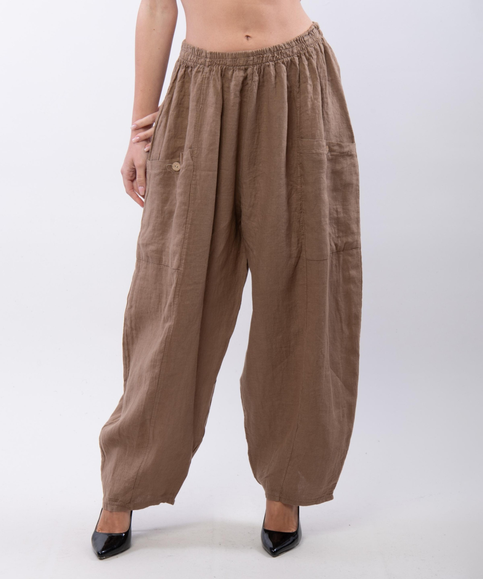 Pantalone Lino a Palloncino con tasche