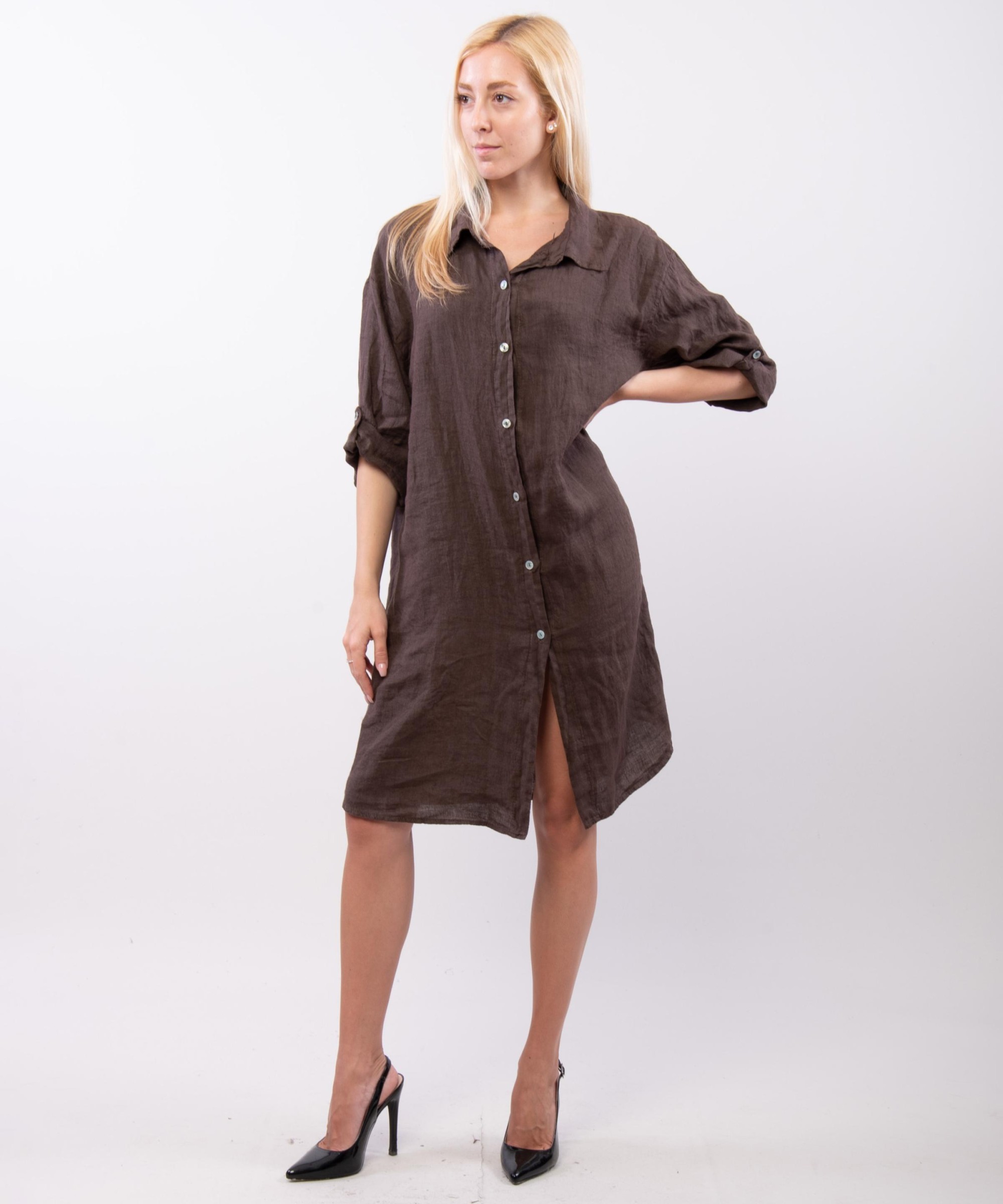 camicia lunga con bottoni