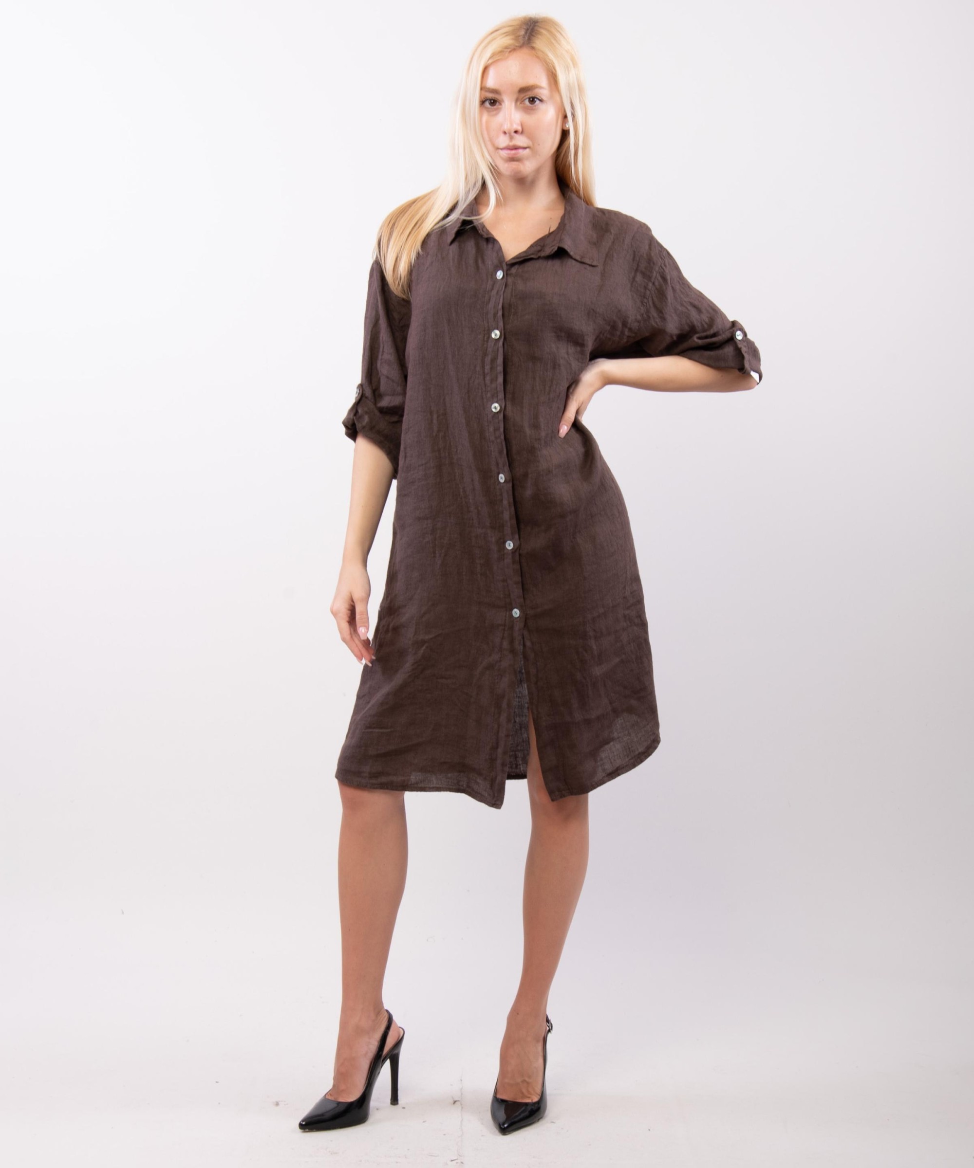 camicia lunga con bottoni