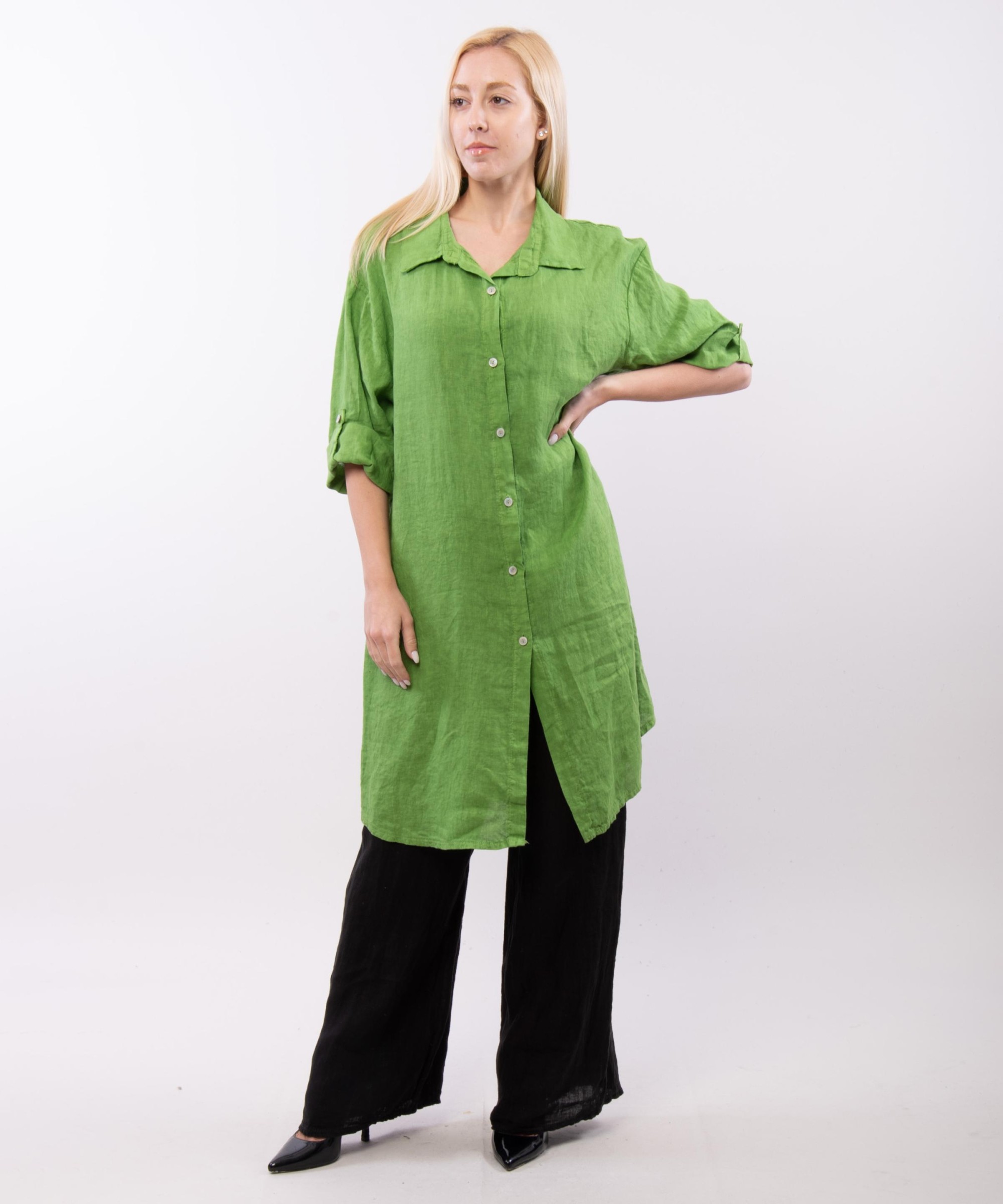 camicia lunga con bottoni