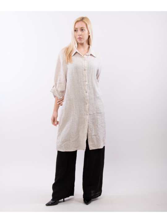 camicia lunga con bottoni