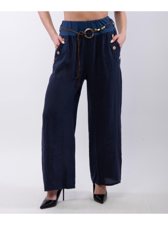 Pantalone con bottoni sulle tasche