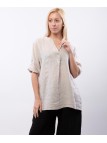 camicia collo alla coreana con due bottoni