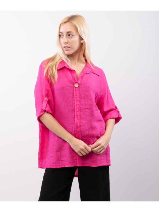 Camicia Lino Bottone Singolo