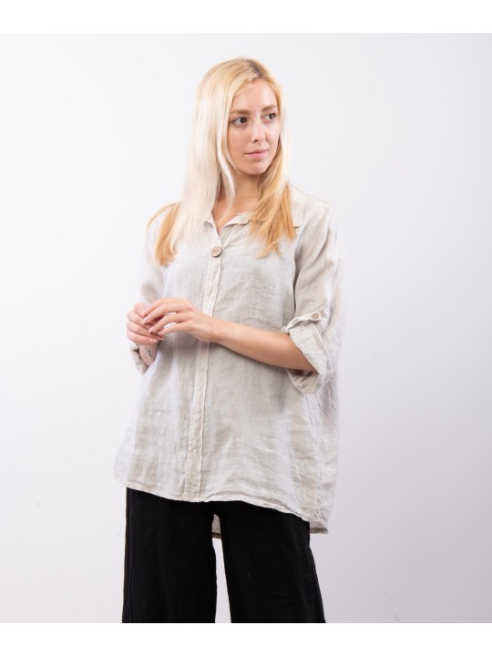 Camicia Lino Bottone Singolo