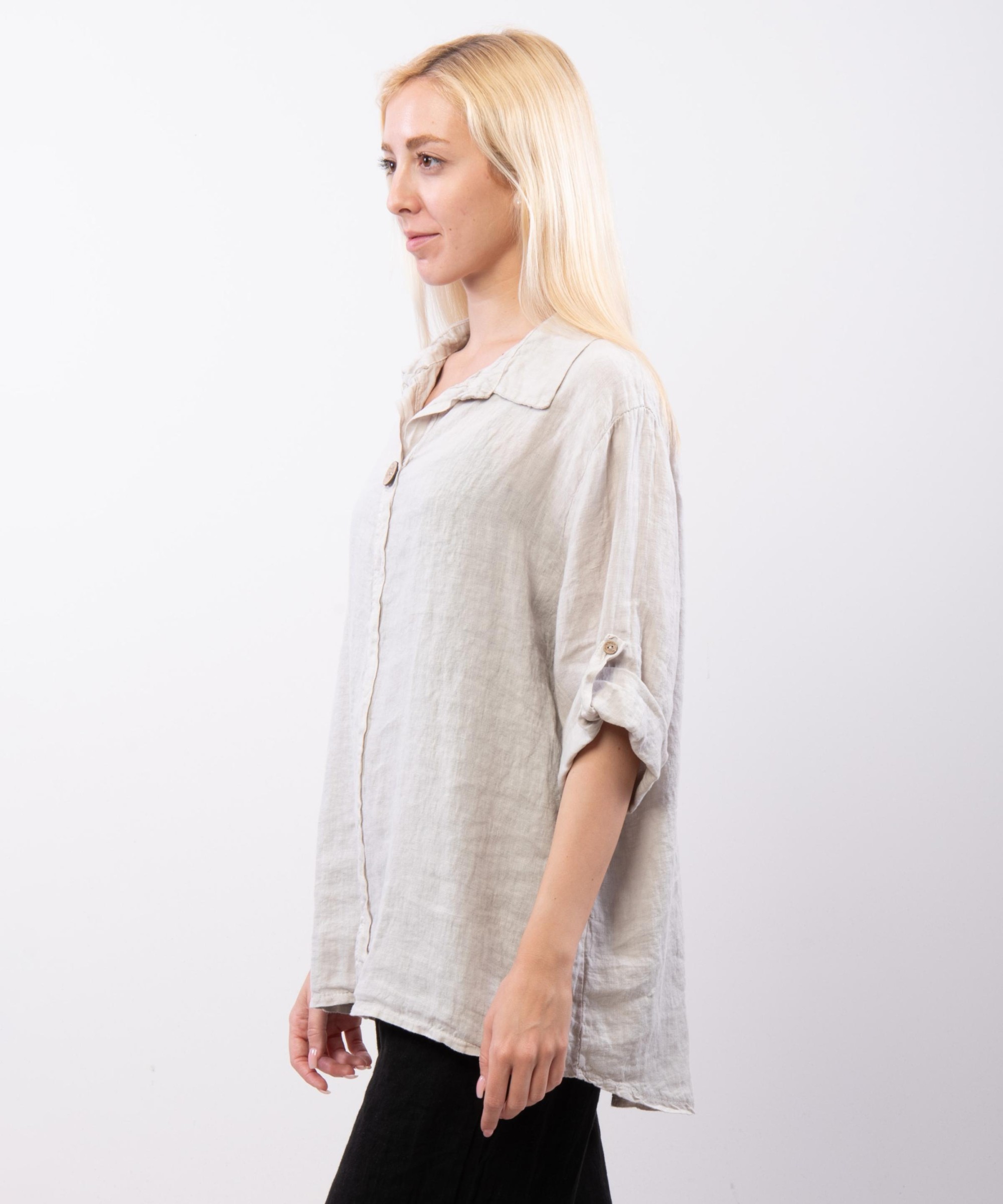 Camicia Lino Bottone Singolo