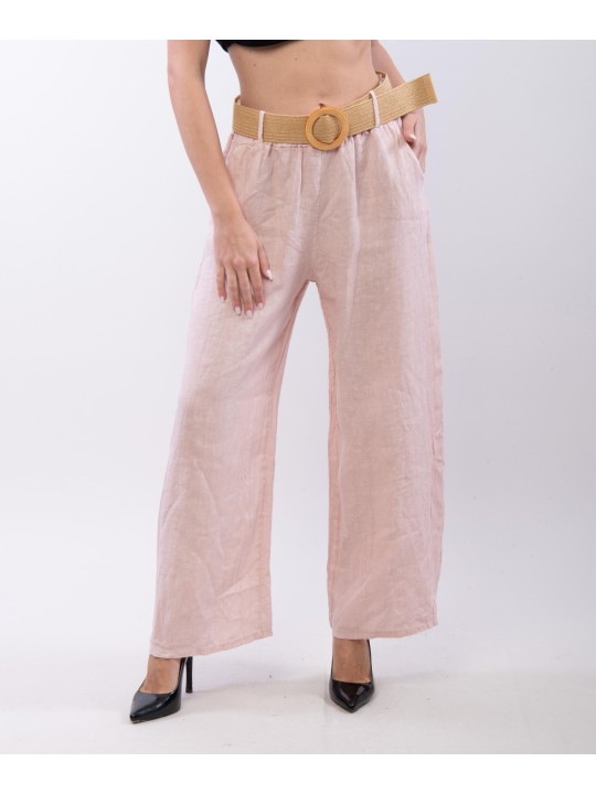 Pantalone Culotte Lino con Cintura